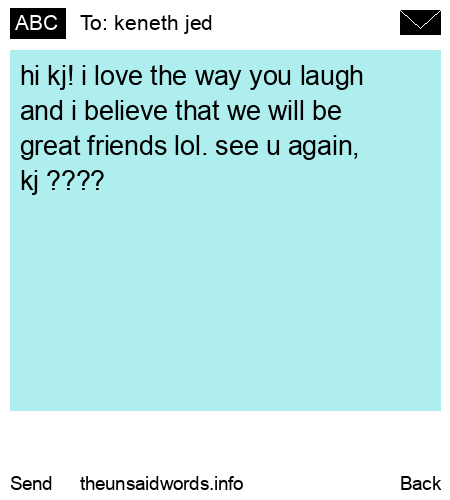 unsent message to keneth jed