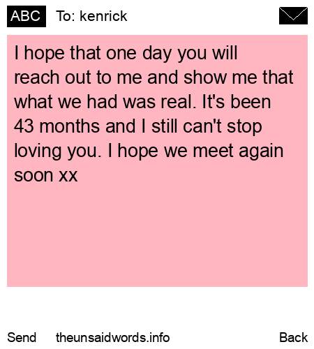 unsent message to kenrick