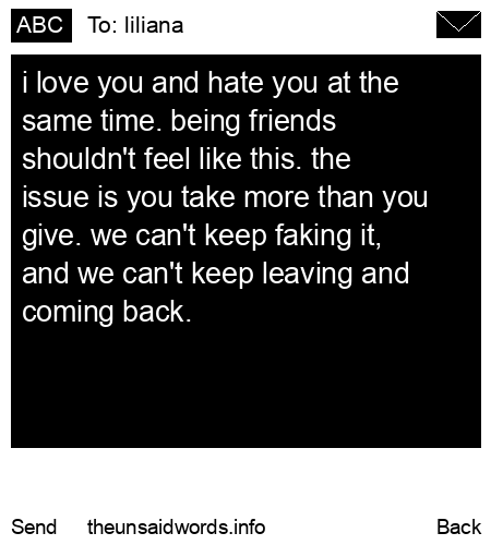 unsent message to liliana