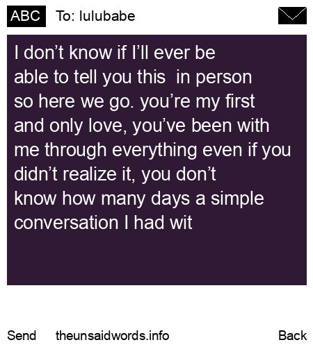 unsent message to lulubabe