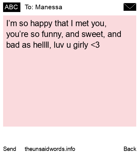 unsent message to Manessa