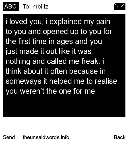 unsent message to mbillz