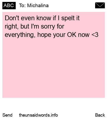 unsent message to Michalina