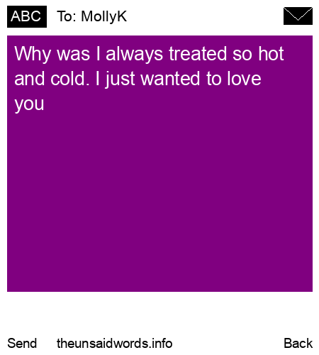 unsent message to MollyK