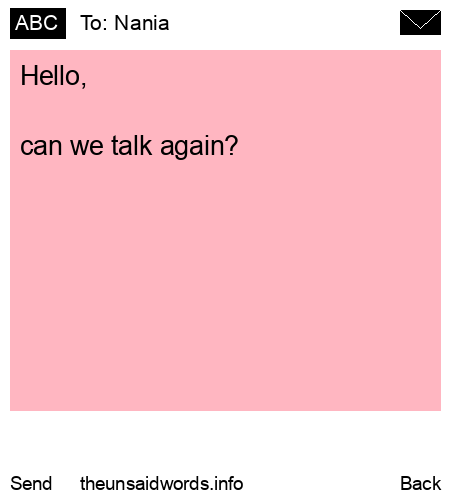 unsent message to Nania