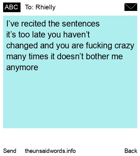 unsent message to Rhielly