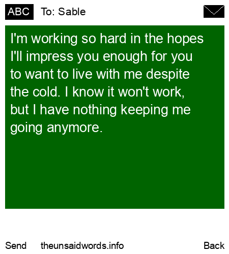 unsent message to Sable