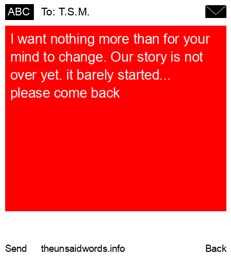 unsent message to T.S.M.