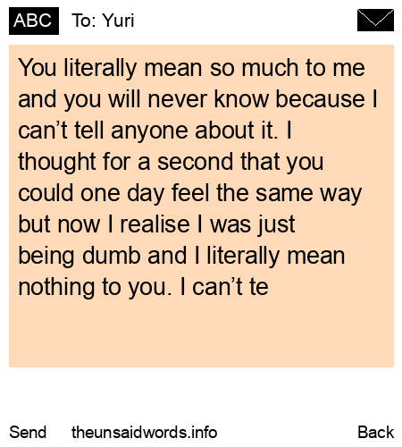 unsent message to Yuri