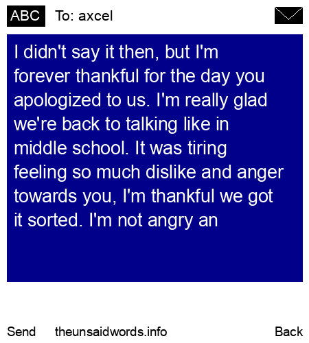 unsent message to axcel