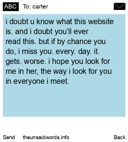 unsent message to carter