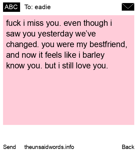 unsent message to eadie