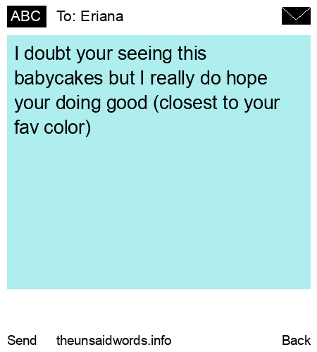 unsent message to Eriana