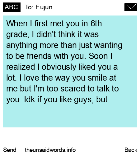 unsent message to Eujun