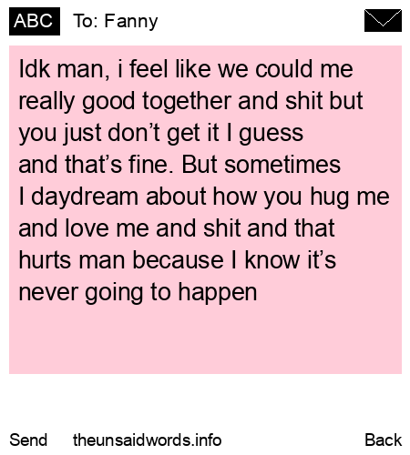 unsent message to Fanny