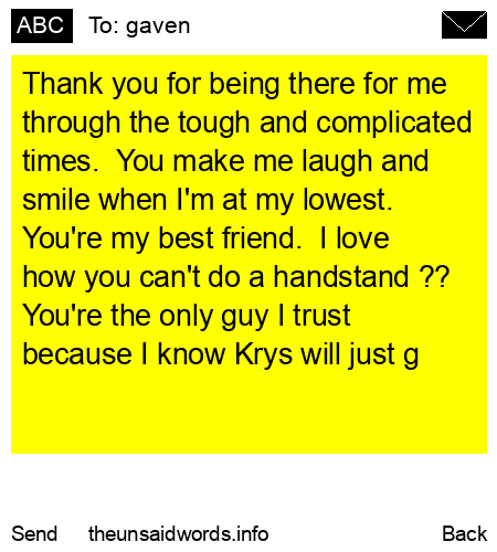 unsent message to gaven