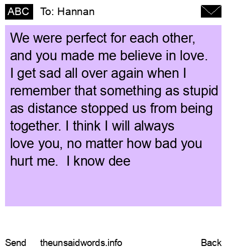 unsent message to Hannan