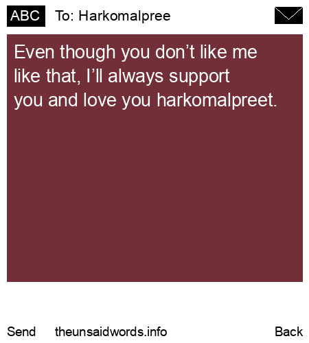 unsent message to Harkomalpree
