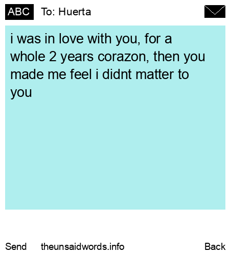 unsent message to Huerta