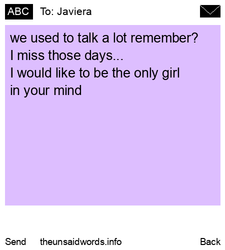 unsent message to Javiera