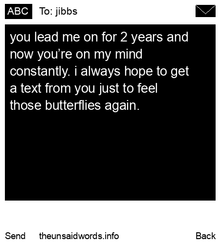 unsent message to jibbs