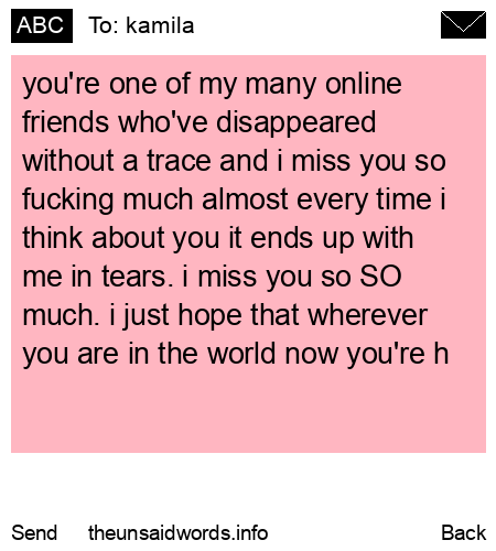 unsent message to kamila