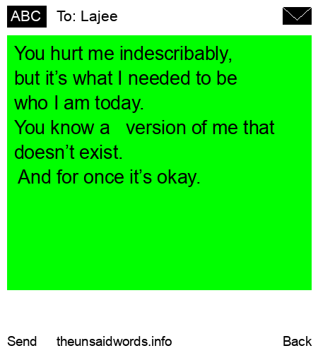 unsent message to Lajee