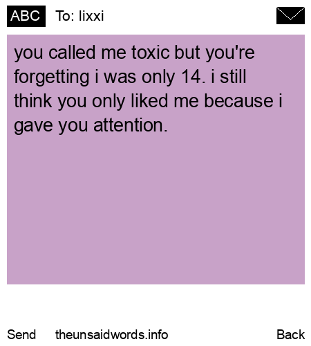 unsent message to lixxi