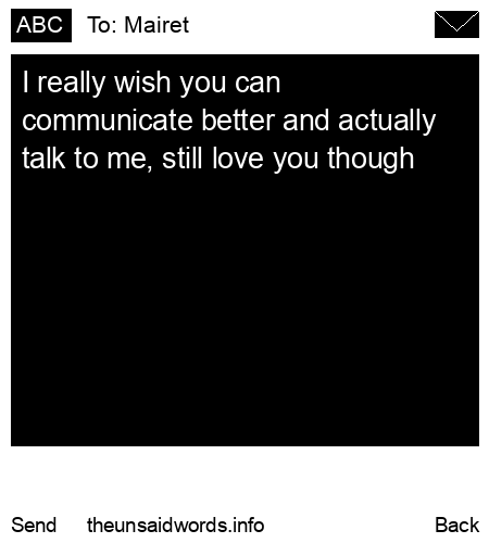 unsent message to Mairet 