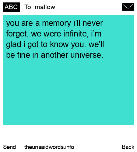 unsent message to mallow