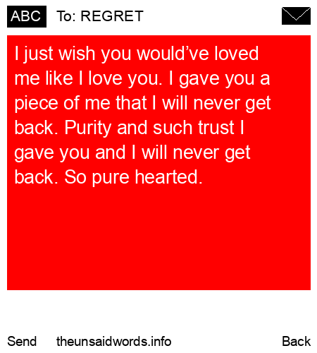unsent message to REGRET