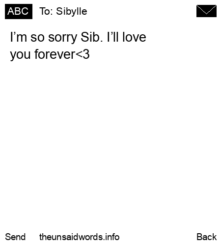unsent message to Sibylle