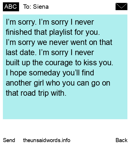 unsent message to Siena