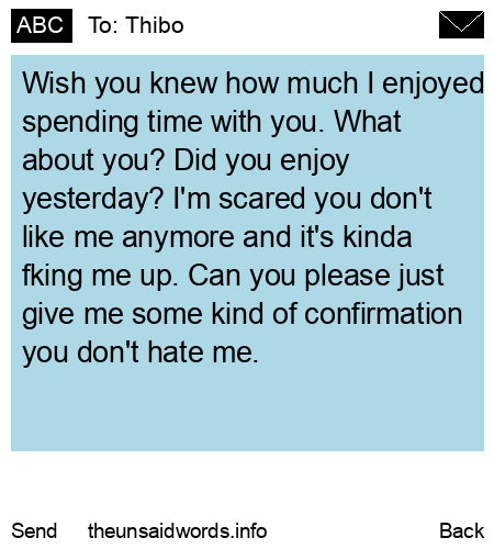 unsent message to Thibo