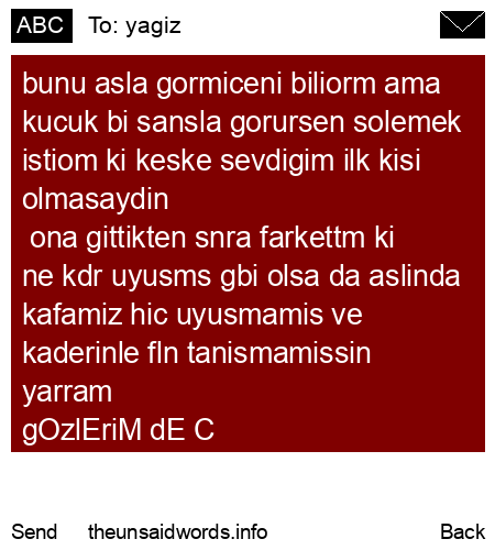 unsent message to yagiz
