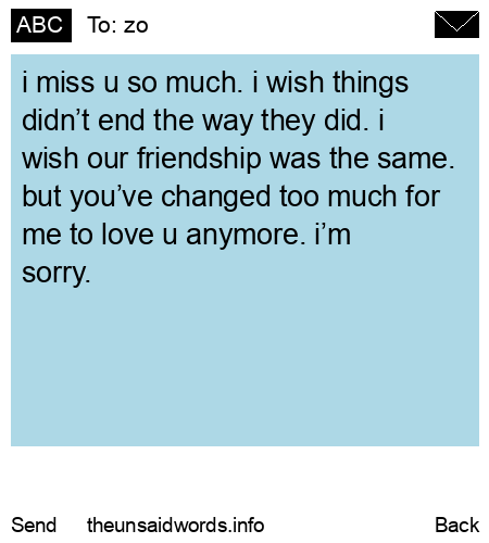 unsent message to zo