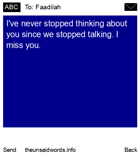 unsent message to Faadilah