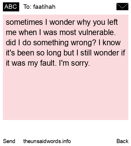 unsent message to faatihah