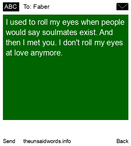 unsent message to Faber