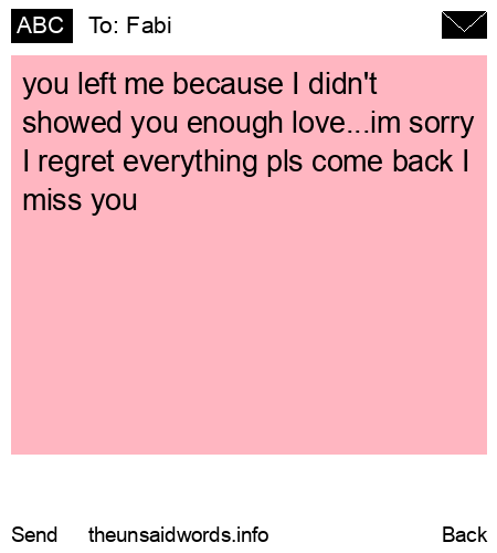 unsent message to Fabi