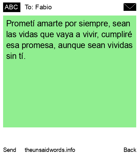 unsent message to Fabio