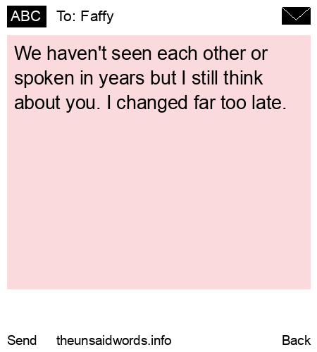 unsent message to Faffy