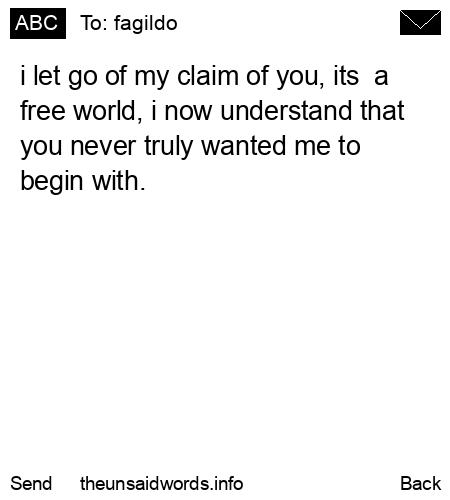 unsent message to fagildo