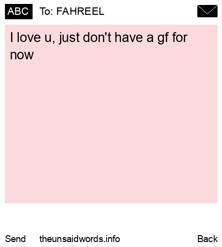 unsent message to FAHREEL
