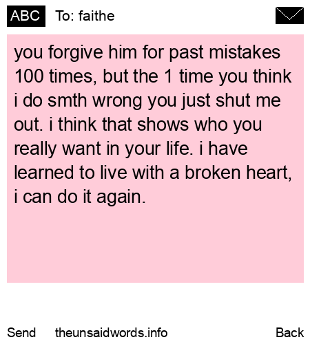 unsent message to faithe