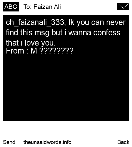unsent message to Faizan Ali