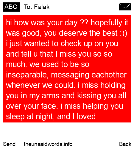 unsent message to Falak