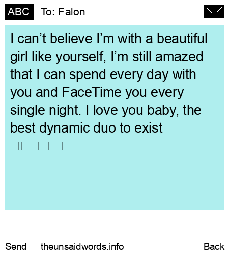 unsent message to Falon