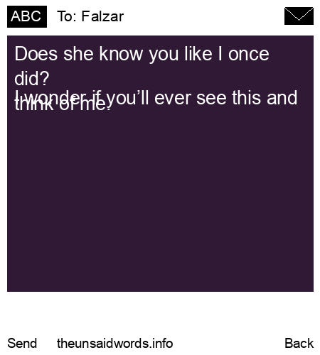unsent message to Falzar