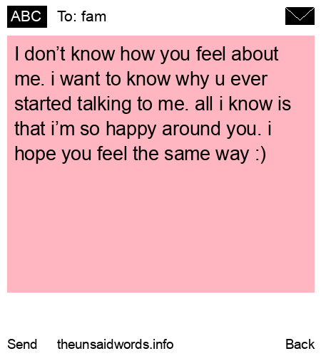 unsent message to fam